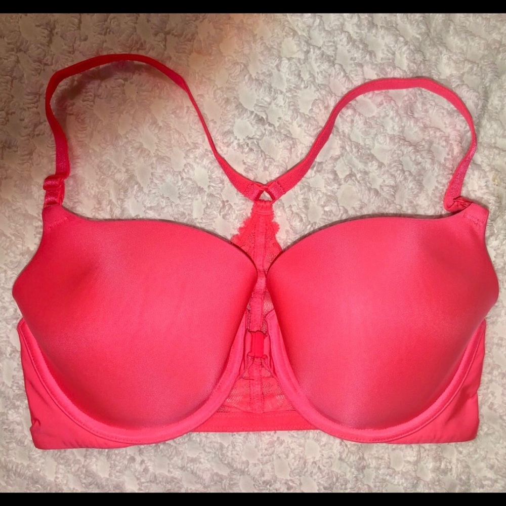 Victorias Secret Demi-Buste Bra 34D Lace Hot Pink